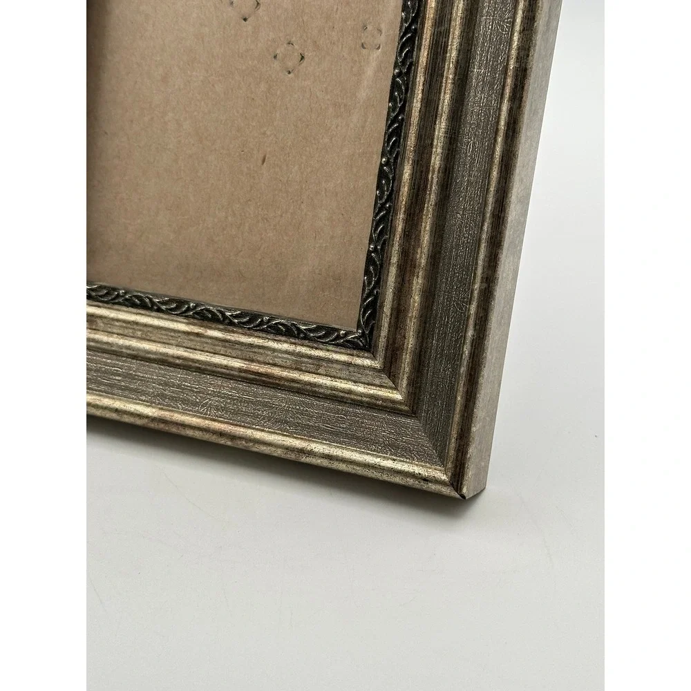 Distressed Silver and Black Picture Frame Tabletop Decor